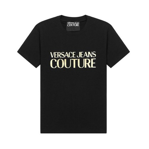  VERSACE JEANS COUTURE 男士黑色棉質短袖T恤 71GAHT04 CJ00T G89 PLFSX