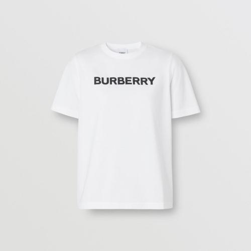  BURBERRY 22年秋冬 女士 徽標印花棉質 T 恤衫 80567241