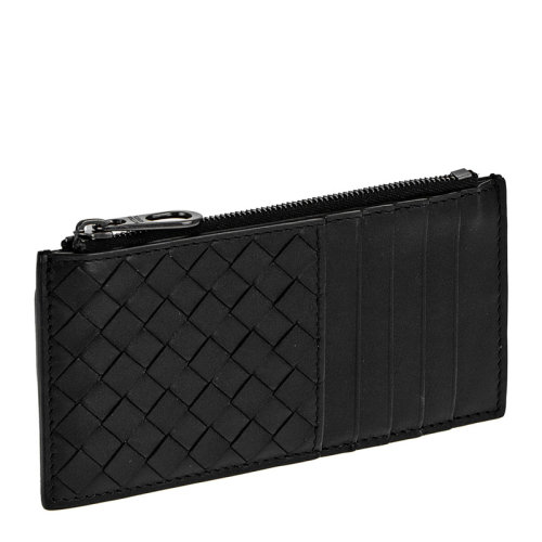 Bottega Veneta/葆蝶家 男士黑色皮革多口袋收納長款錢夾錢包 566430-V4651-1000