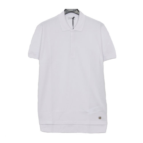 VERSACE/范思哲 男士白色棉質經典希臘回紋裝飾翻領短袖上衣T恤Polo衫 V800824-VJ00068-V1001
