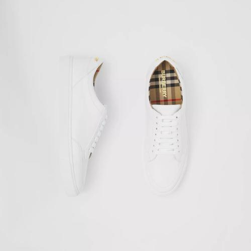  BURBERRY 22年秋冬 女士 徽標(biāo)細(xì)節(jié)皮革運動鞋 80432101 預(yù)定商品1-3周發(fā)貨