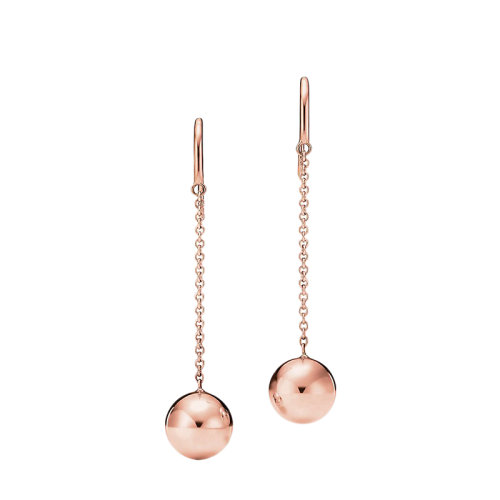 Tiffany & Co./蒂芙尼 22春夏新款HardWear系列 18K金玫瑰金球形鉤式耳環38172816