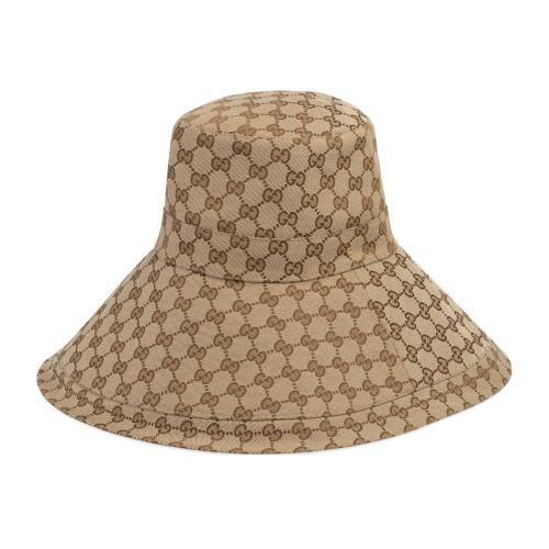 GUCCI/古馳 女士米色帆布寬檐帽 631958KQW009700