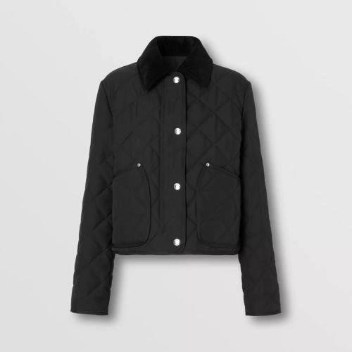  BURBERRY 22年秋冬 女士 馬術騎士繡標菱形絎縫短款夾克 80620371