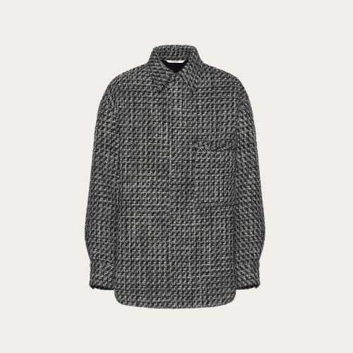  VALENTINO華倫天奴 22年秋冬 男士 長袖襯衫 SURCHEMISE EN TWEED DE LAINE BOUCLéE 1V3CIH34