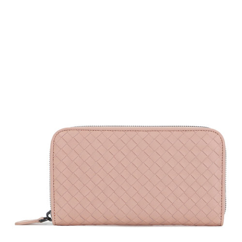 Bottega Veneta/葆蝶家 女士粉色皮革拉鏈錢包手拿包女包114076-V001N-6813
