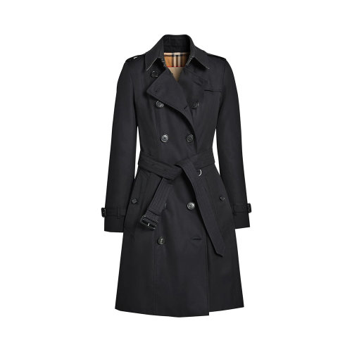 BURBERRY/博柏利 女士深藍色棉質雙排扣風衣 8045777