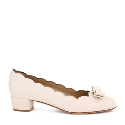 Salvatore Ferragamo/菲拉格慕 VARA蝴蝶結淺口鞋 女士中跟鞋 淺粉色 733819-01R389