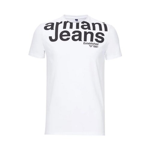  ARMANI JEANS/阿瑪尼牛仔 男士白色棉質(zhì)短袖T恤 3Y6T10 6J0AZ 1100 PLFSX