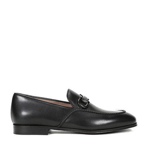 Salvatore Ferragamo/菲拉格慕 男士ROBIN系列牛皮飾扣樂福鞋單鞋皮鞋 0734730