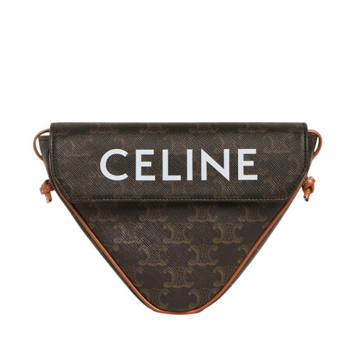 CELINE/賽琳  男士三角形凱旋門帆布經(jīng)典老花翻蓋單肩斜挎包195902BZK.04LI