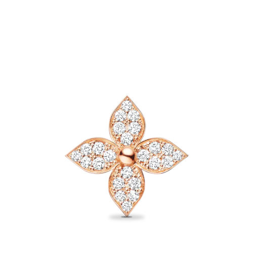 Louis Vuitton/路易威登 BLOSSOM系列 經典款單只18k金玫瑰金24顆鉆石星星花卉圖案耳釘Q96944