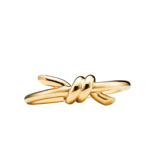 Tiffany & Co./蒂芙尼 22春夏新款N?ud系列 18K金黃金繩結戒指GRP12002