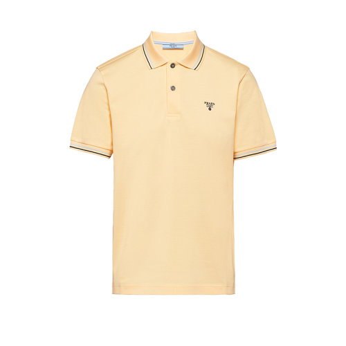 PRADA/普拉達 22年早春新款 男士香草色珠地棉短袖Polo衫UJN765_1ZMI_F0032_S_212