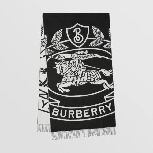  BURBERRY 22年秋冬 女士 馬術騎士圖案提花大號圍巾 80608421