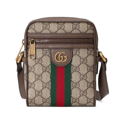 GUCCI/古馳 Ophidia 男士米色帆布織帶條紋雙G單肩斜挎包 59812796IWT8745