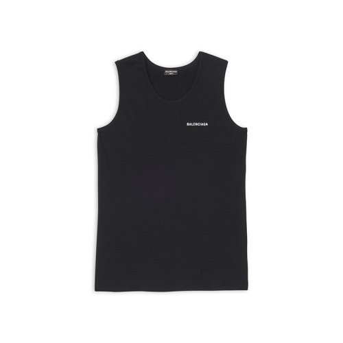 Balenciaga/巴黎世家 22年秋冬新款 男女同款黑色棉質混紡寬松背心無袖上衣697880TMVM31070