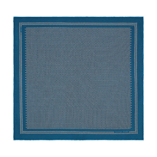 HERMES/愛馬仕 22年早春新款 45 H au Maillon系列 男士海軍藍(lán)/中藍(lán)/白色真絲方巾口袋巾H806245T07