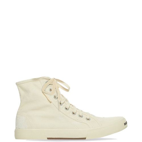 Balenciaga/巴黎世家 22年春夏新款 男士白色磨損棉質材料高幫運動鞋帆布鞋688752W3RC49090