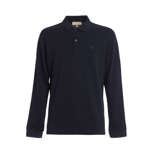  BURBERRY/博柏利 男士深藍色棉質長袖polo衫 8027109 PLFSX