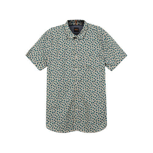 HUGOBOSS/雨果博斯【22春夏新款】男士棉質修身版休閑短袖襯衫50467446