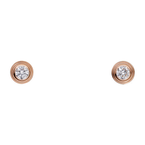 CARTIER/卡地亞 Diamants Légers系列 簡(jiǎn)約優(yōu)雅18k金玫瑰金鑲鉆耳釘 B8301406