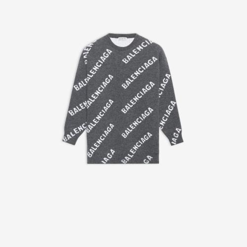  BALENCIAGA巴黎世家 22年秋冬 女士 衛衣 ALLOVER LOGO CREWNECK 620983T15671382 預定商品1-3周發貨