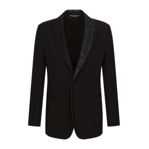 Dior/迪奧 男士黑色棉質正面紐扣開合長袖V領外套西服 033C213-A5175-C989