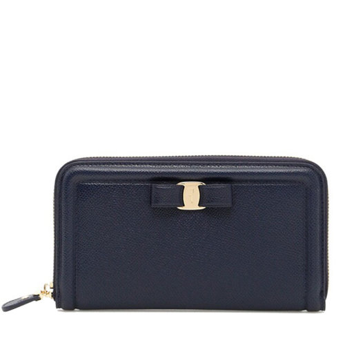 Salvatore Ferragamo/菲拉格慕 女士 女包 深藍色皮革時尚卡包錢包 22C908 673736