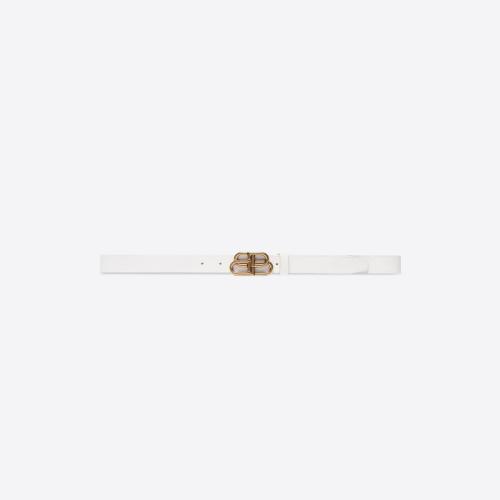  BALENCIAGA巴黎世家 22年秋冬 女士 腰帶 Womens Bb Belt in White 58169018O1M9000