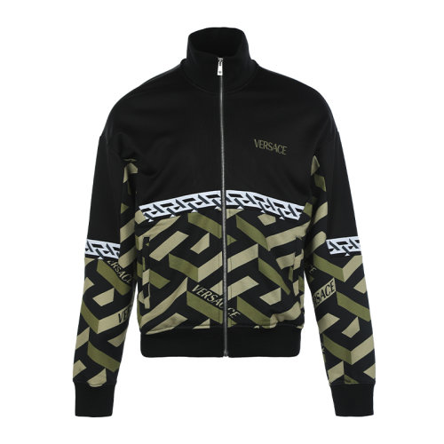 VERSACE/范思哲 刺繡微標潮流印花立領寬松男士開胸衛衣男衛衣10020601A01463