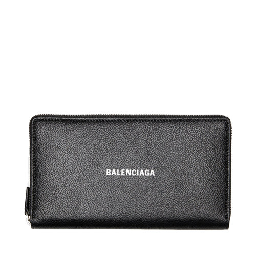 Balenciaga/巴黎世家 CONTINENTAL系列 男士粒面小牛皮白色徽標(biāo)拉鏈錢(qián)包5943171IZI31090