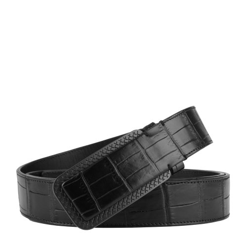 【秒發】Bottega Veneta/葆蝶家 男士鱷魚皮板扣式商務休閑腰帶