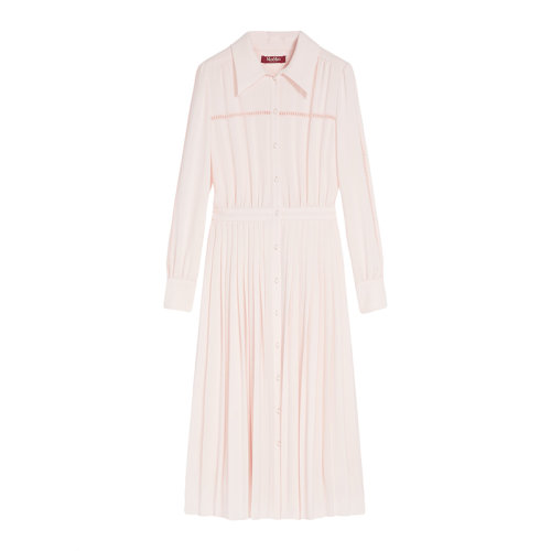 MaxMara/麥絲瑪拉 22年早春新款 URTA系列 女士淺粉色輕質卡迪面料襯衫式連衣裙6221012706015