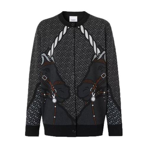  BURBERRY/博柏利 黑色獨角獸印花針織開衫女士 80372271 PLFSX