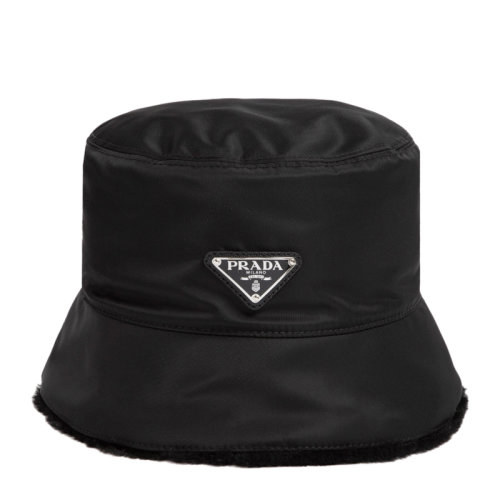 PRADA/普拉達 女士 配飾 黑色字母LOGO漁夫帽時尚帽子 女士帽子 1HC137-K4D-F0002