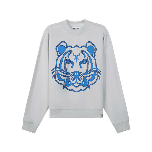 KENZO/高田賢三【22春夏新款】男士棉質寬松版加絨款K-Tiger圓領長袖衛(wèi)衣運動衫 5SW526 4ML