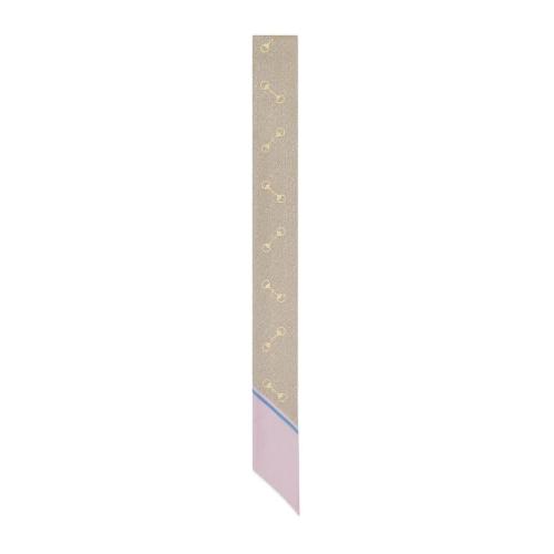  GUCCI古馳 22年秋冬 女士 GG馬銜扣印花真絲領(lǐng)結(jié) 663719 3G001 5869