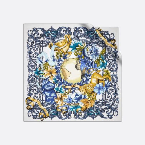  DIOR迪奧 22年秋冬 女士 絲巾 Dior 印花方巾 21TAR090I610_C970 預定商品1-3周發貨