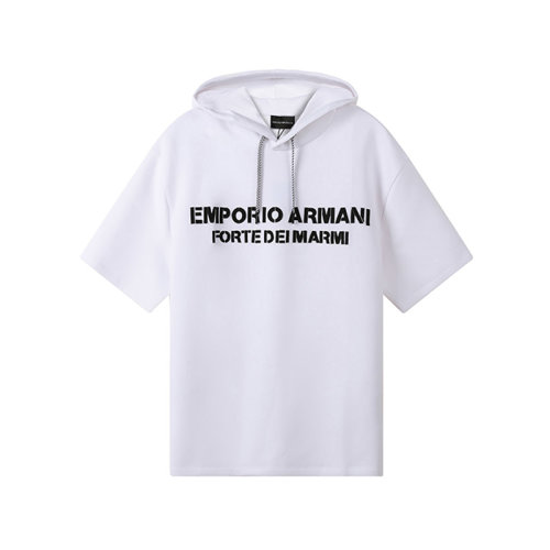 Emporio Armani/安普里奧阿瑪尼 男衛(wèi)衣 男士棉質(zhì)連帽短袖衛(wèi)衣運(yùn)動(dòng)衫LOGO刺繡 6K1M63 1JHSZ