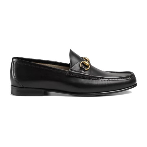 GUCCI/古馳 22年秋冬新款 男士黑色皮革金色馬銜扣1953樂福鞋307929BLM001000