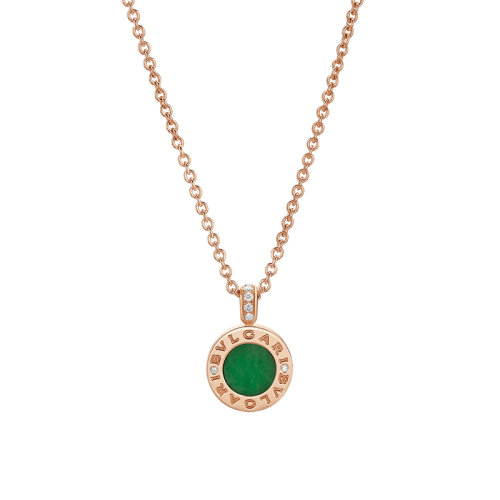 BVLGARI/寶格麗 BVLGARI BVLGARI系列 18K金玫瑰金鑲有玉石元素和鉆石的項鏈 350681