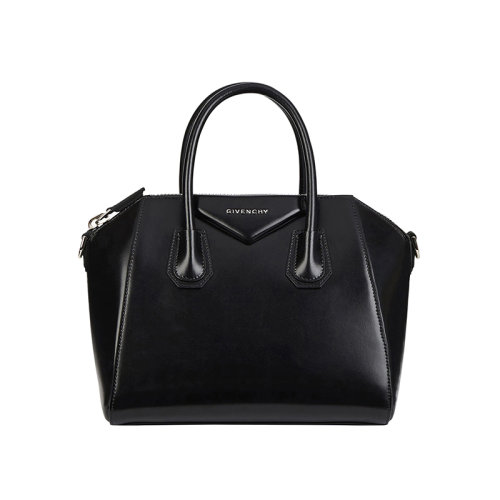 Givenchy/紀(jì)梵希 22新款 Antigona系列 女士小號(hào)黑色皮革大號(hào)拉鏈開(kāi)合拆卸肩帶梯形單肩斜挎手提包BB05117014-001