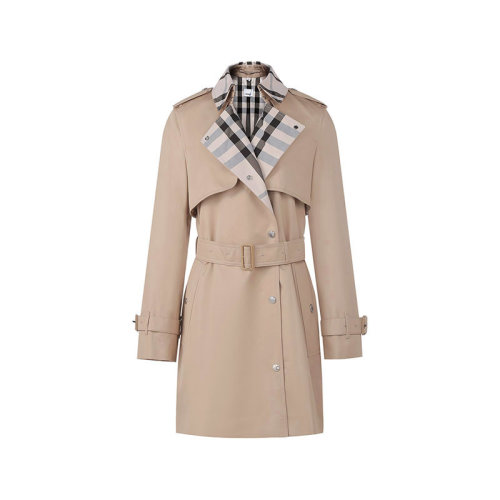 BURBERRY/博柏利 【22春夏新款】 女款棉質Trench風衣外套格紋 80540271