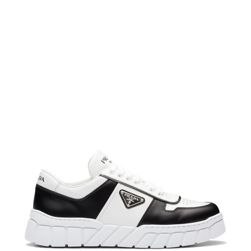 PRADA/普拉達 22年秋冬新款 男士白色/黑色拼色皮革低幫運動鞋2EE378_3LJ6_F0964