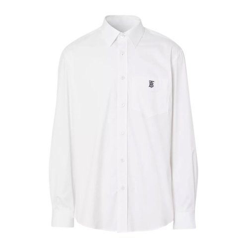 BURBERRY 博柏利 巴寶莉 男士 服裝 21早秋 海軍藍翻領系LOGO印花長袖襯衣 男士長袖襯衫