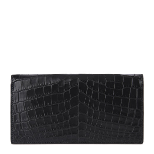 【秒發】Bottega Veneta/葆蝶家 男女同款翻蓋式長款鱷魚皮錢包