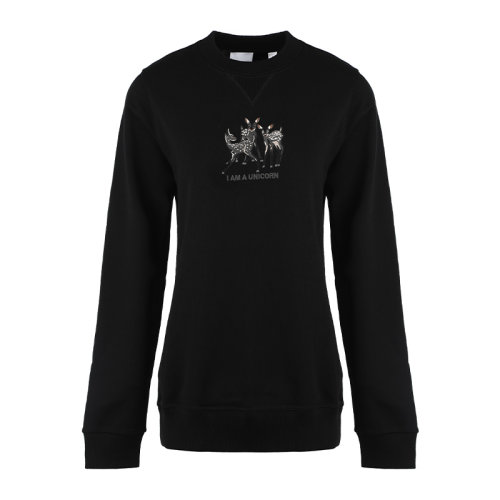 BURBERRY/博柏利21新品鹿圖案刺繡棉質寬松女衛衣女士套頭衛衣8042883