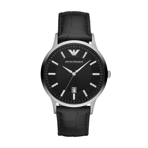 Emporio Armani/安普里奧阿瑪尼手表皮質表帶男士休閑簡約個性腕表石英表時尚腕表 AR11186