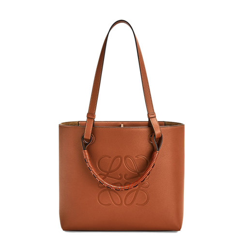 LOEWE/羅意威 Anagram 女士小號經典棕褐色小牛皮托特單肩手提包0010532752